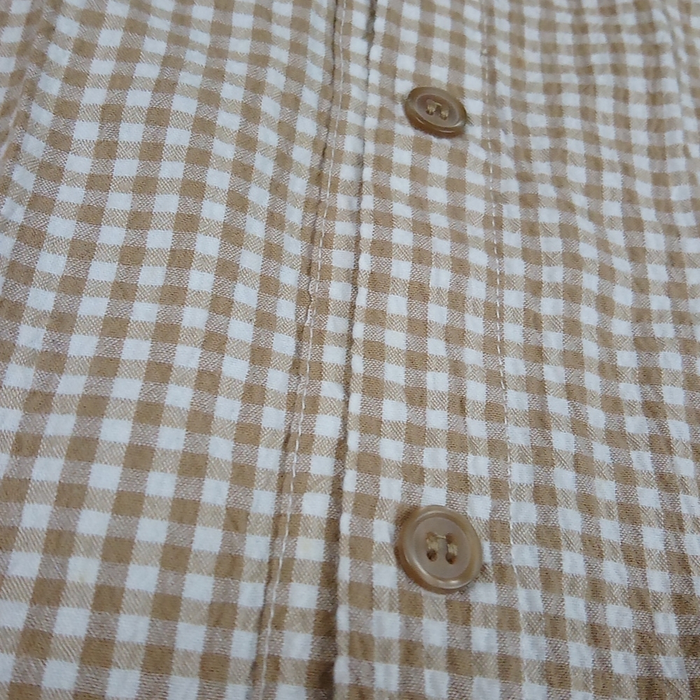 Short Sleeve Button Down Checkered Patterned Ligh… - image 2